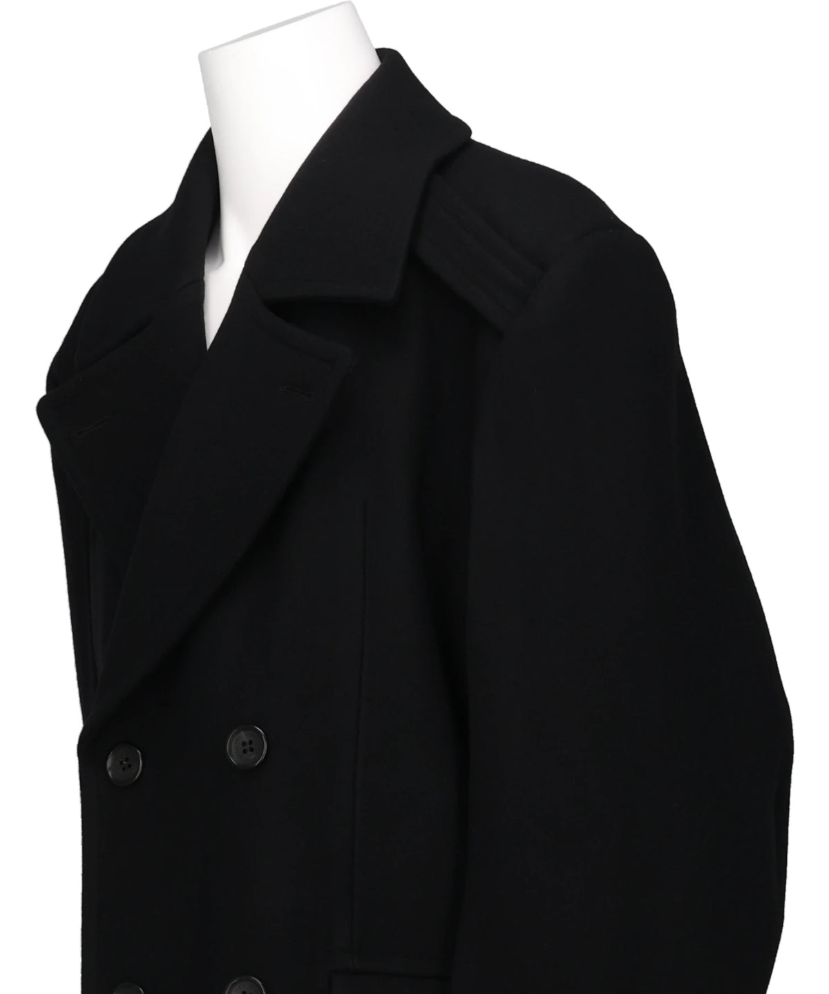 HEAVY MELTON MASSIVE ROUNDED SLEEVE PEA JACKET