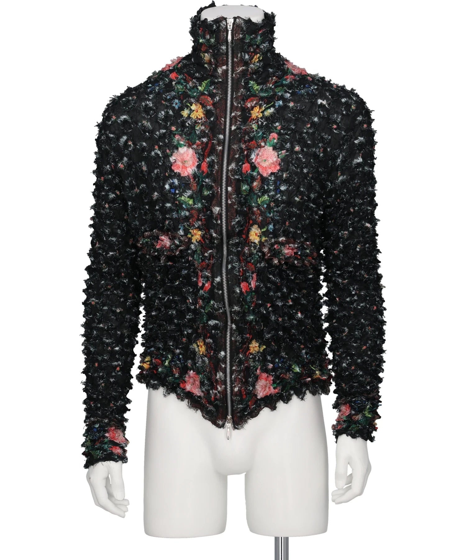 other - ユキエモン ジップアップジャケット パール フリル レース フード M 紺 黒 MASU(エムエーエスユー) 2026AW ROCOCO SPIKY JACKET M26H9BL001
