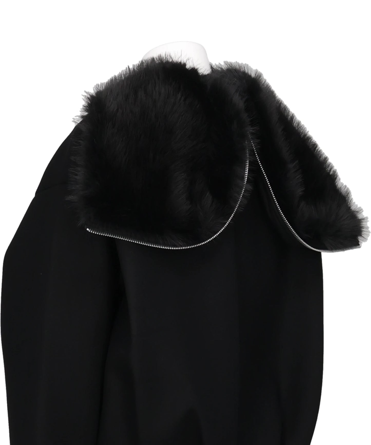 OVERSIZED SPLIT FAUX FUR HOOD JACKET