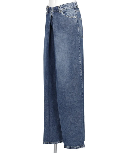 WASHED DENIM SUPER WIDE PANTS(LONG LENGTH)