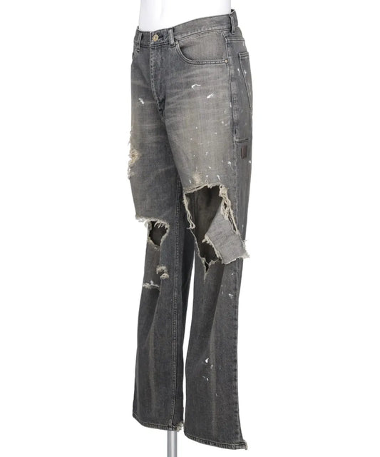 ORGANIC COTTON DENIM PANTS *CRASHED