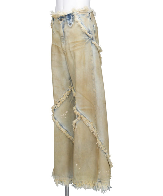 ARGYLE DENIM PANT - YELLOW DIRTY DENIM