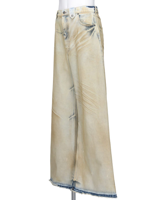 BAGGY DENIM PANT - YELLOW DIRTY DENIM