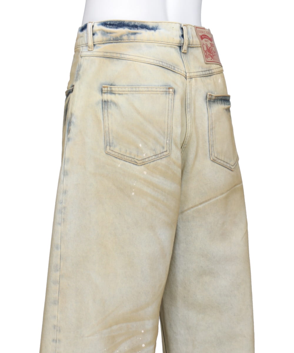BAGGY DENIM PANT - YELLOW DIRTY DENIM
