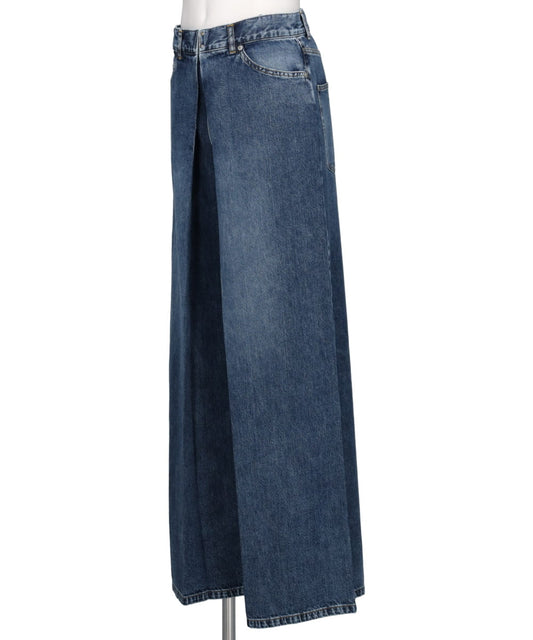 WASHED DENIM SUPER WIDE PANTS