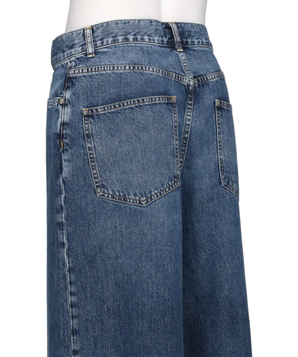 WASHED DENIM SUPER WIDE PANTS