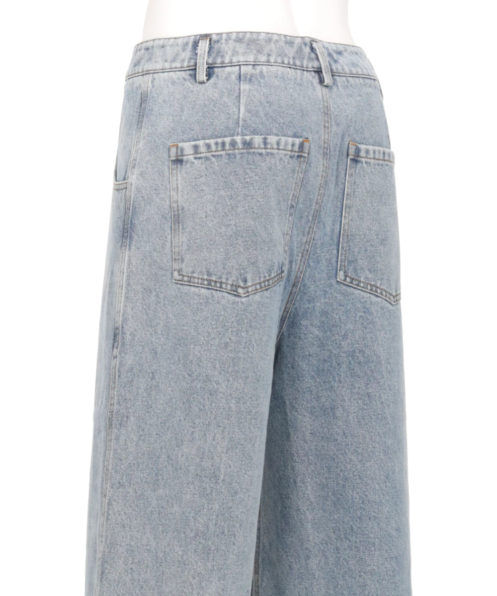 RIBBON DETAIL DENIM PANTS