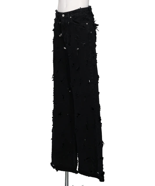 UNISEX DESTROYED JEANS WOVEN