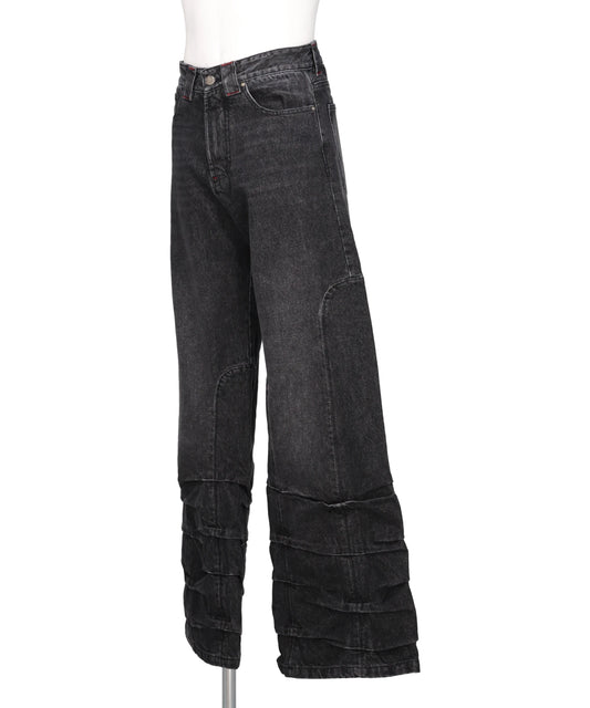 SMOCK WIDE FIT JEANS BLACK STONEWASH