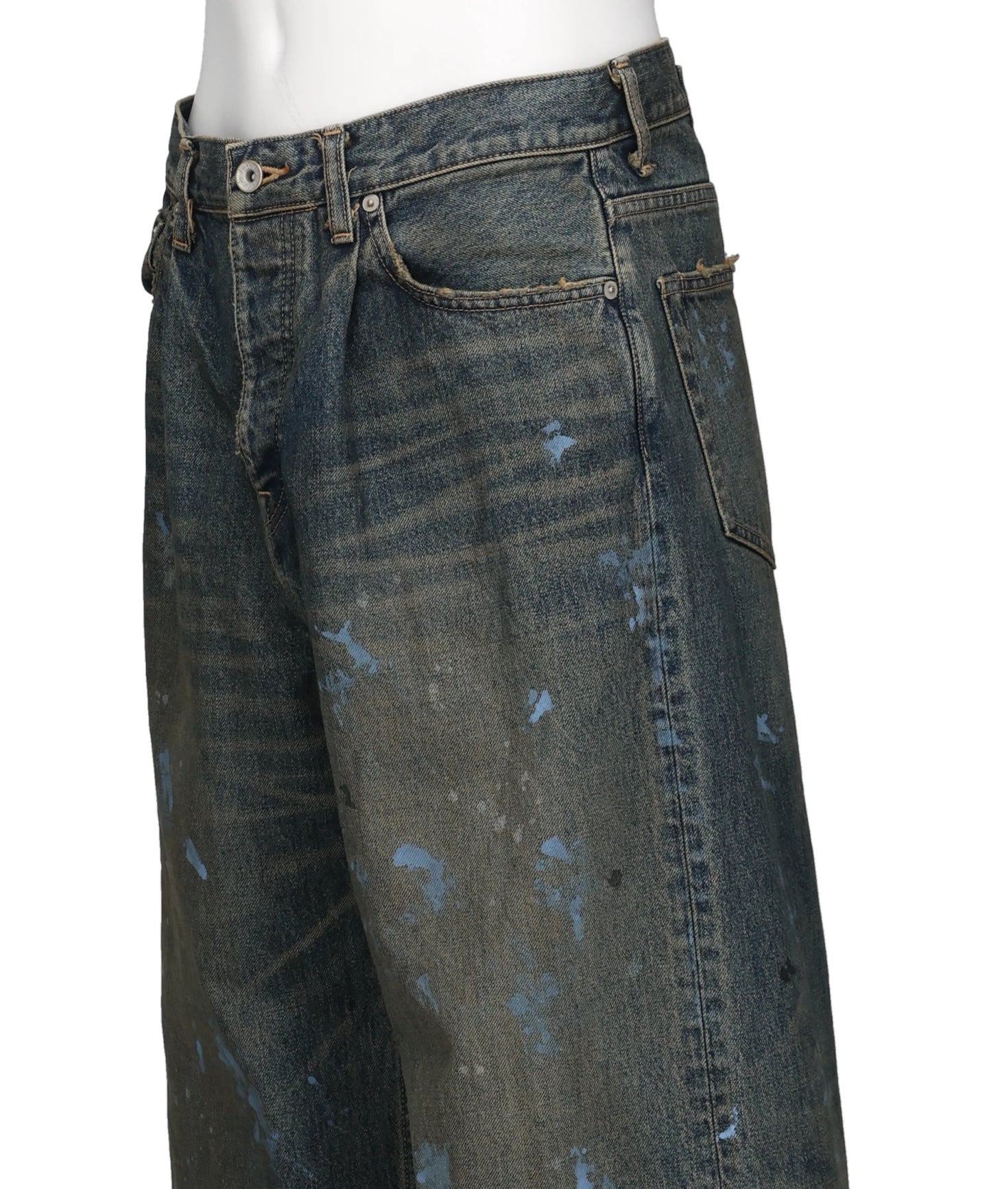 "PAINT" WIDE DENIM PANTS