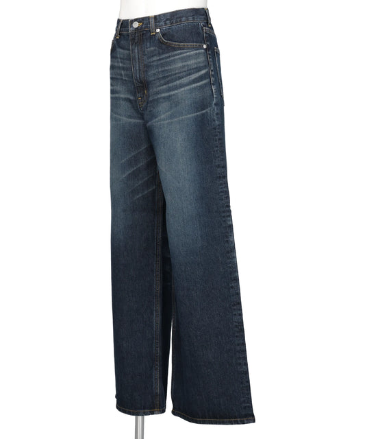 WASHED DENIM WIDE PANTS