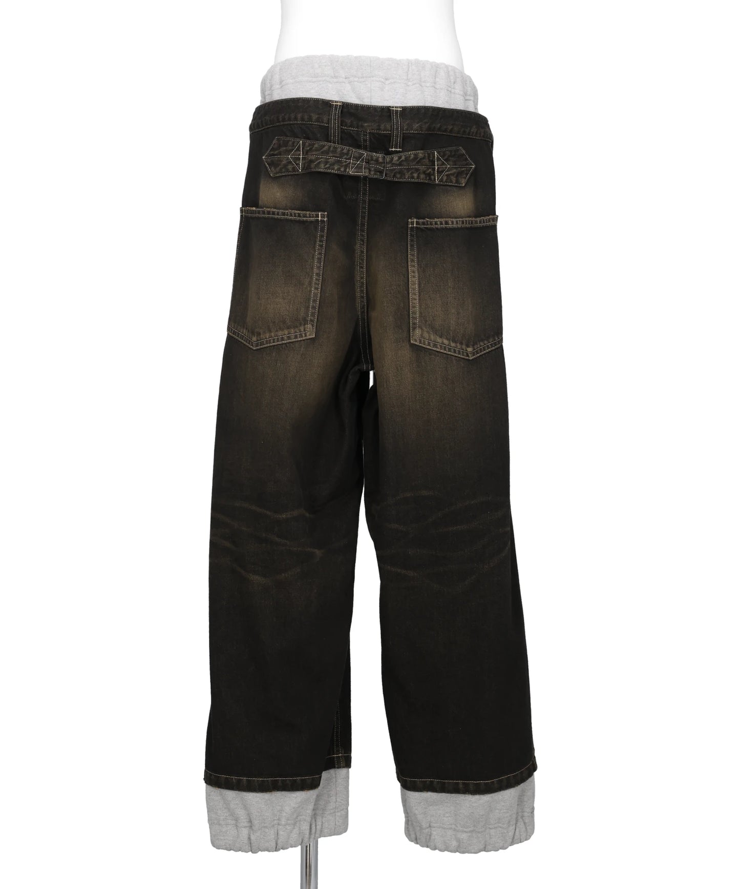 SWEAT COMBINED DENIM PANTS