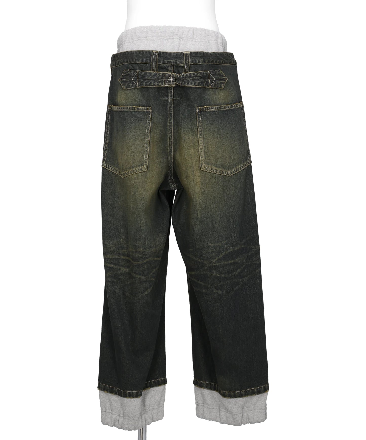 SWEAT COMBINED DENIM PANTS