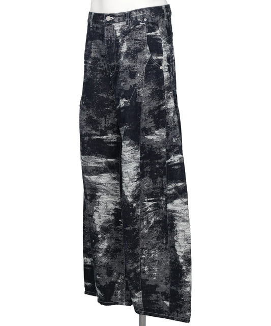 DENIM CURVED PANTS