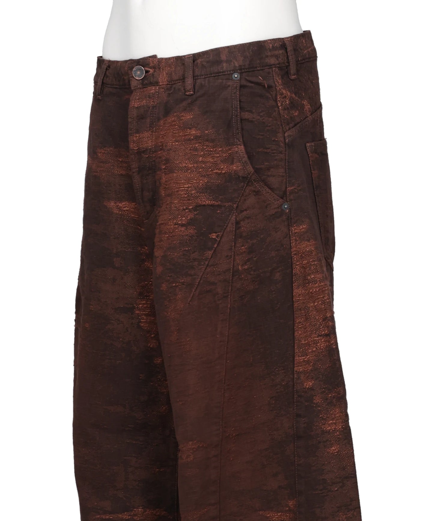 DENIM CURVED PANTS