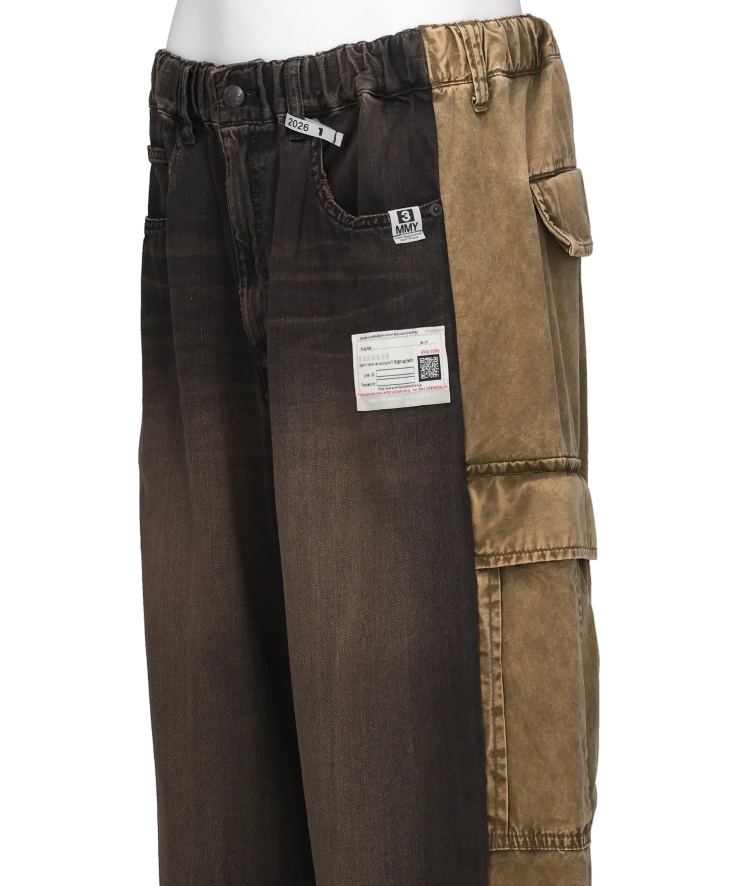 FRONT BACK COMBINED DENIM PANTS