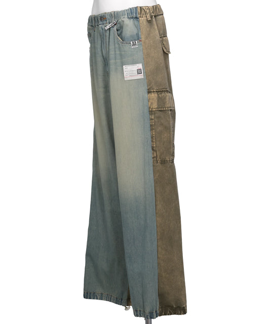 FRONT BACK COMBINED DENIM PANTS