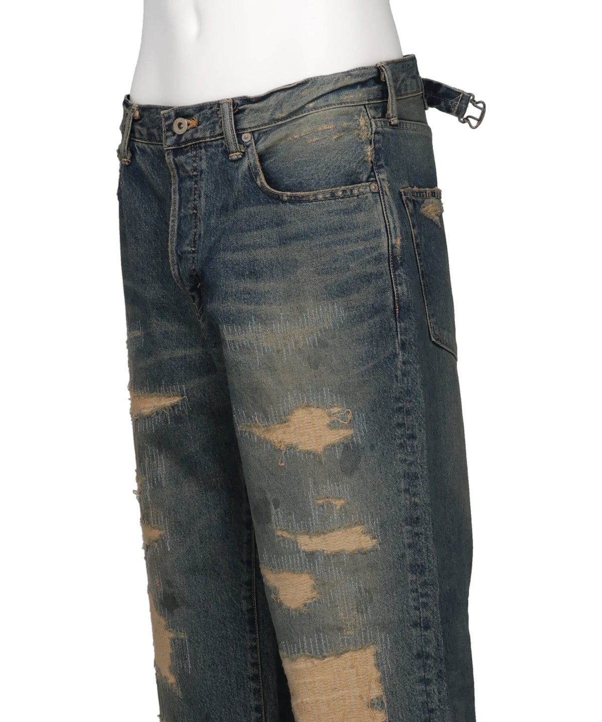 "STRAIGHT" VINTAGE REPAIR DENIM PANTS
