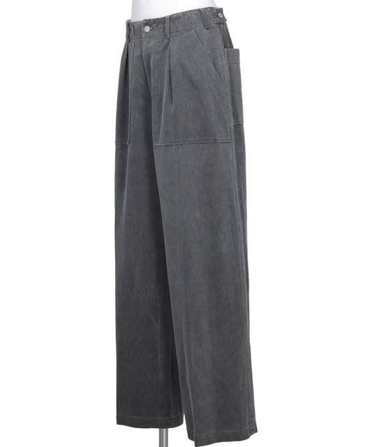 COTTON 1TUCK WIDE-LEG BAKER PANTS
