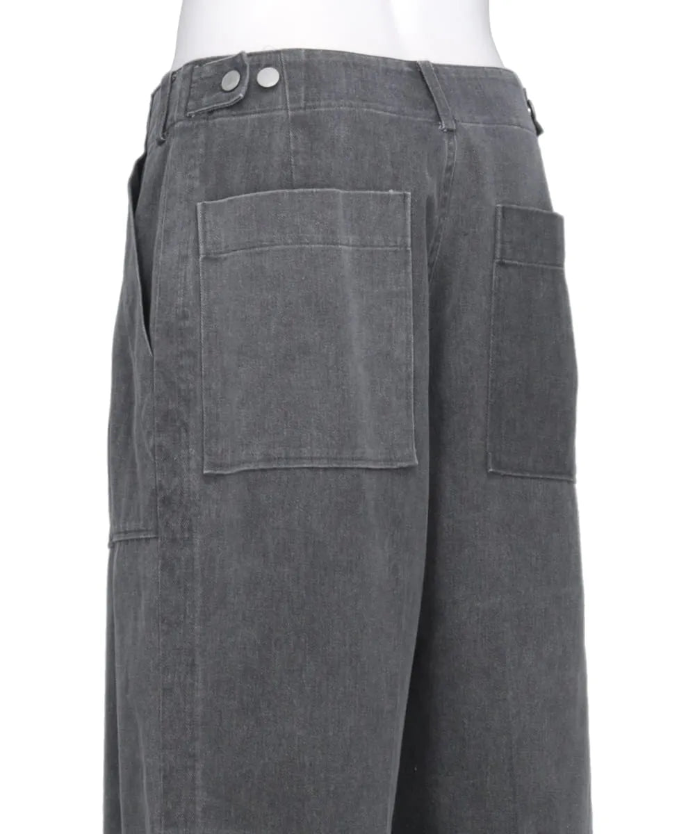 COTTON 1TUCK WIDE-LEG BAKER PANTS