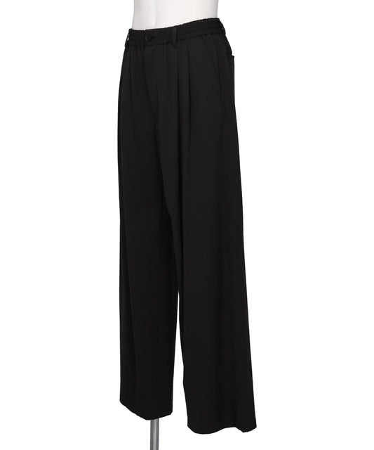 WOOL WASHER TWILL 2PLEATEDWIDE-LEG EASY TROUSERS