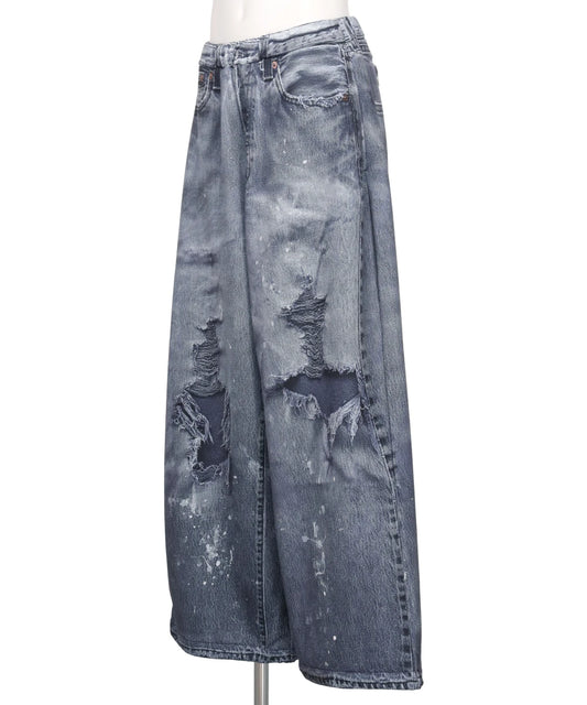 DENIM PRINT WIDE PT