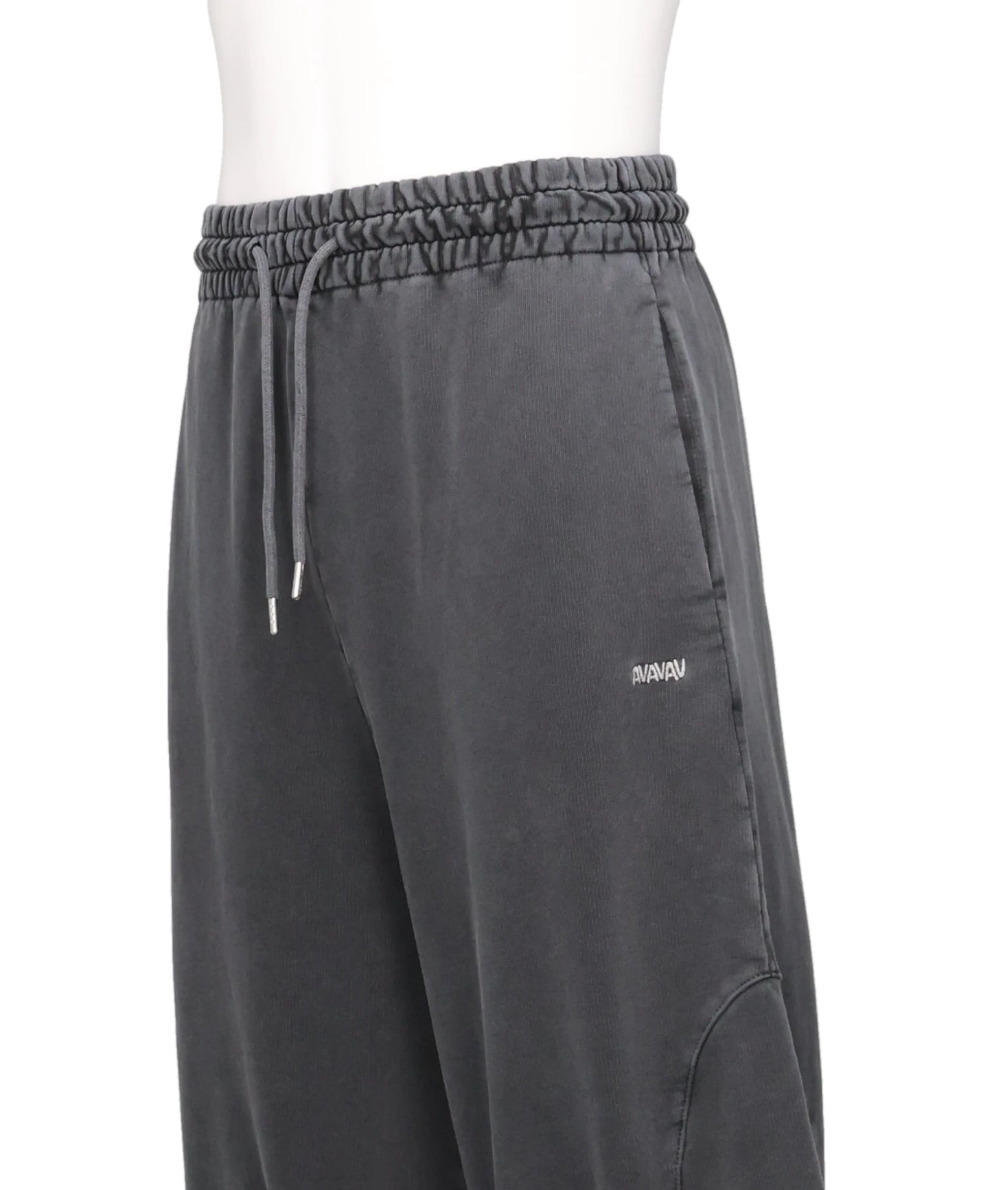 SMOCKED TRACK PANTS WASHED BLACK