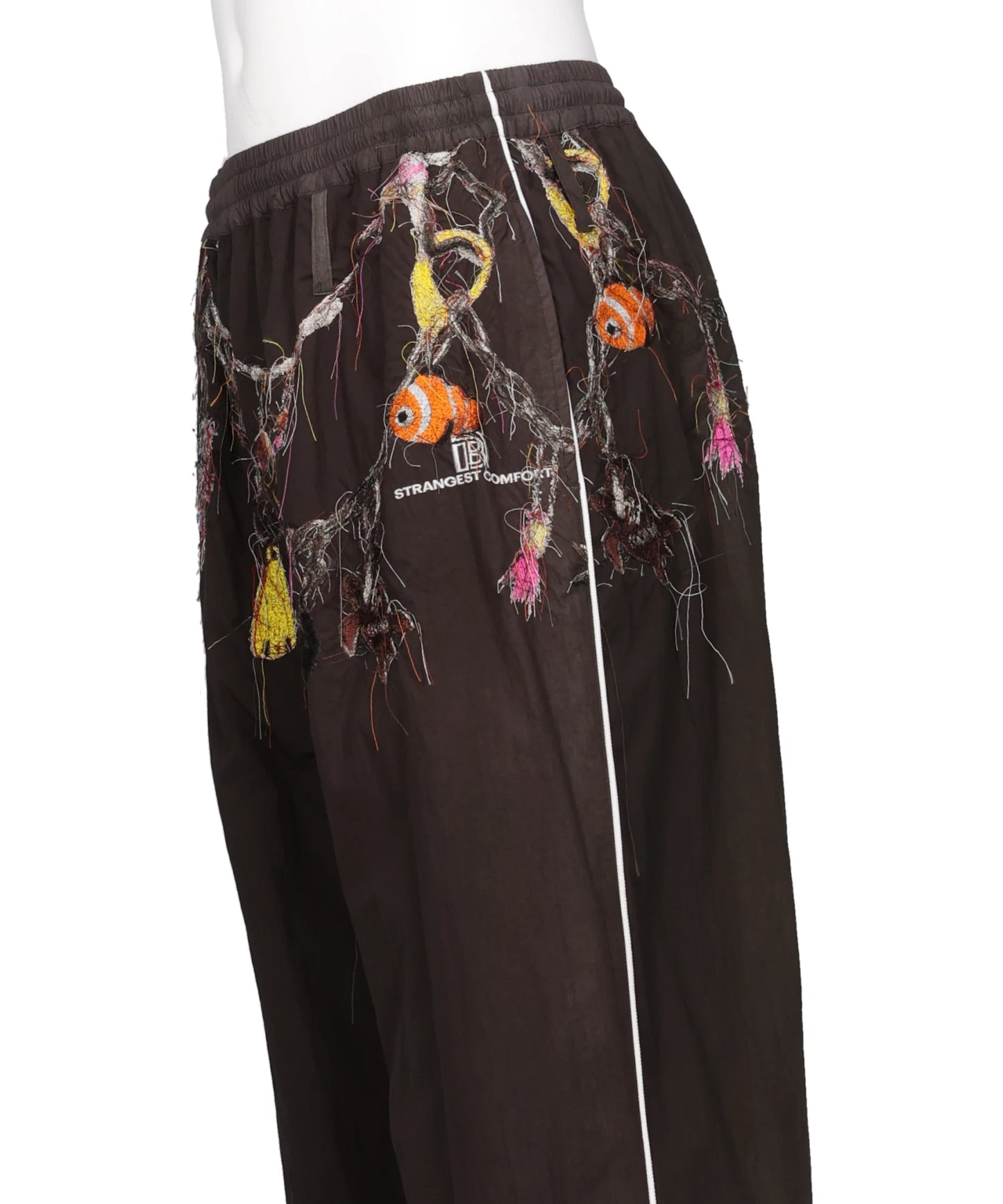 EMBROIDERED CHAIN TRACK PANTS