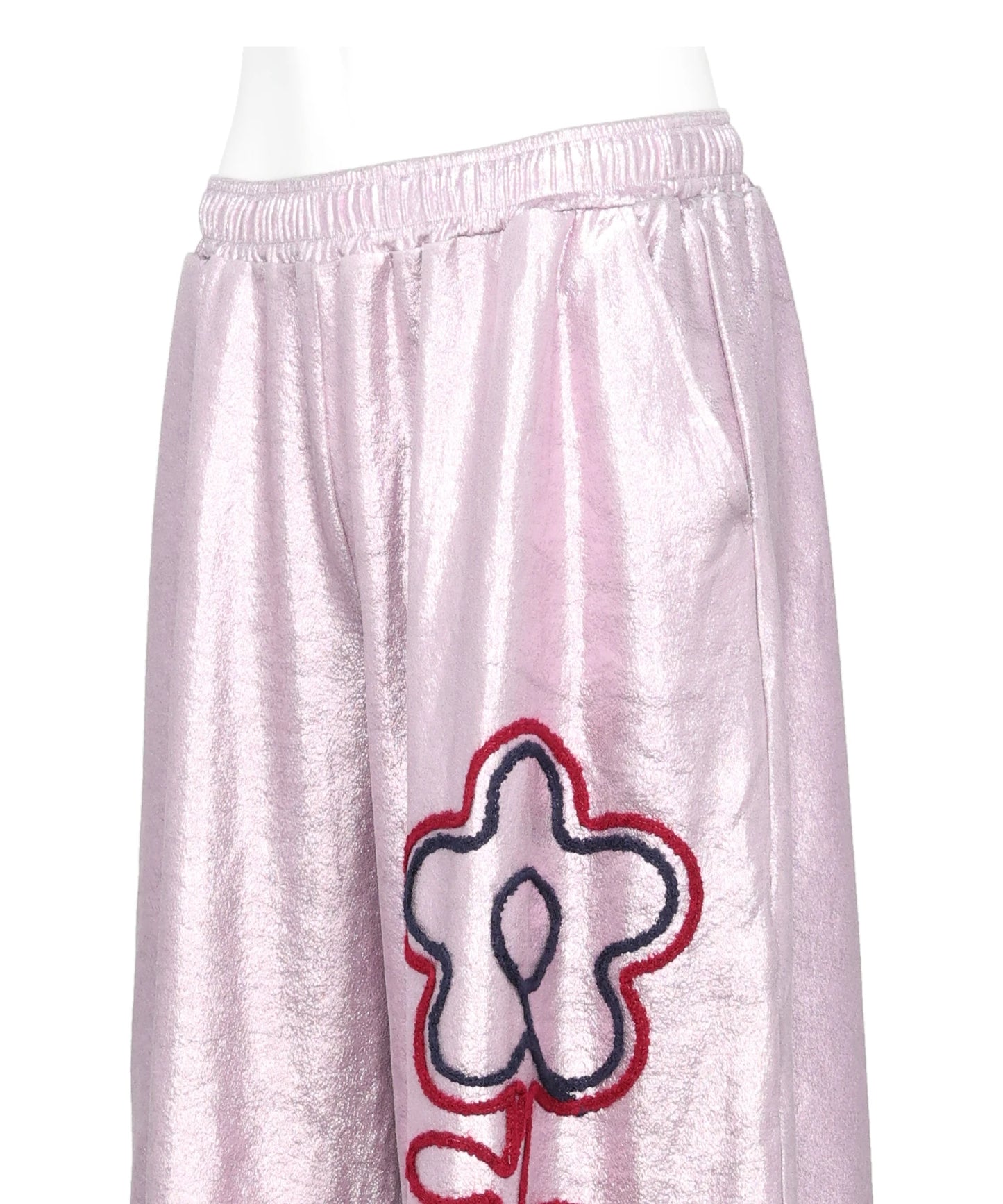 FLOWER CORD EMBROIDERY VELOUR SHORT PANTS