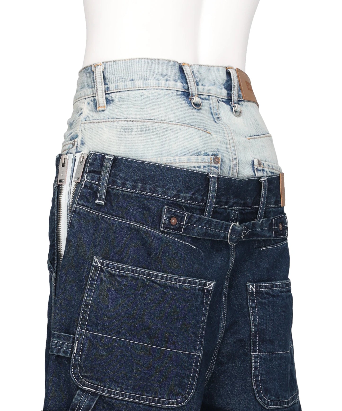 TWO-IN-ONE DENIM PANTS