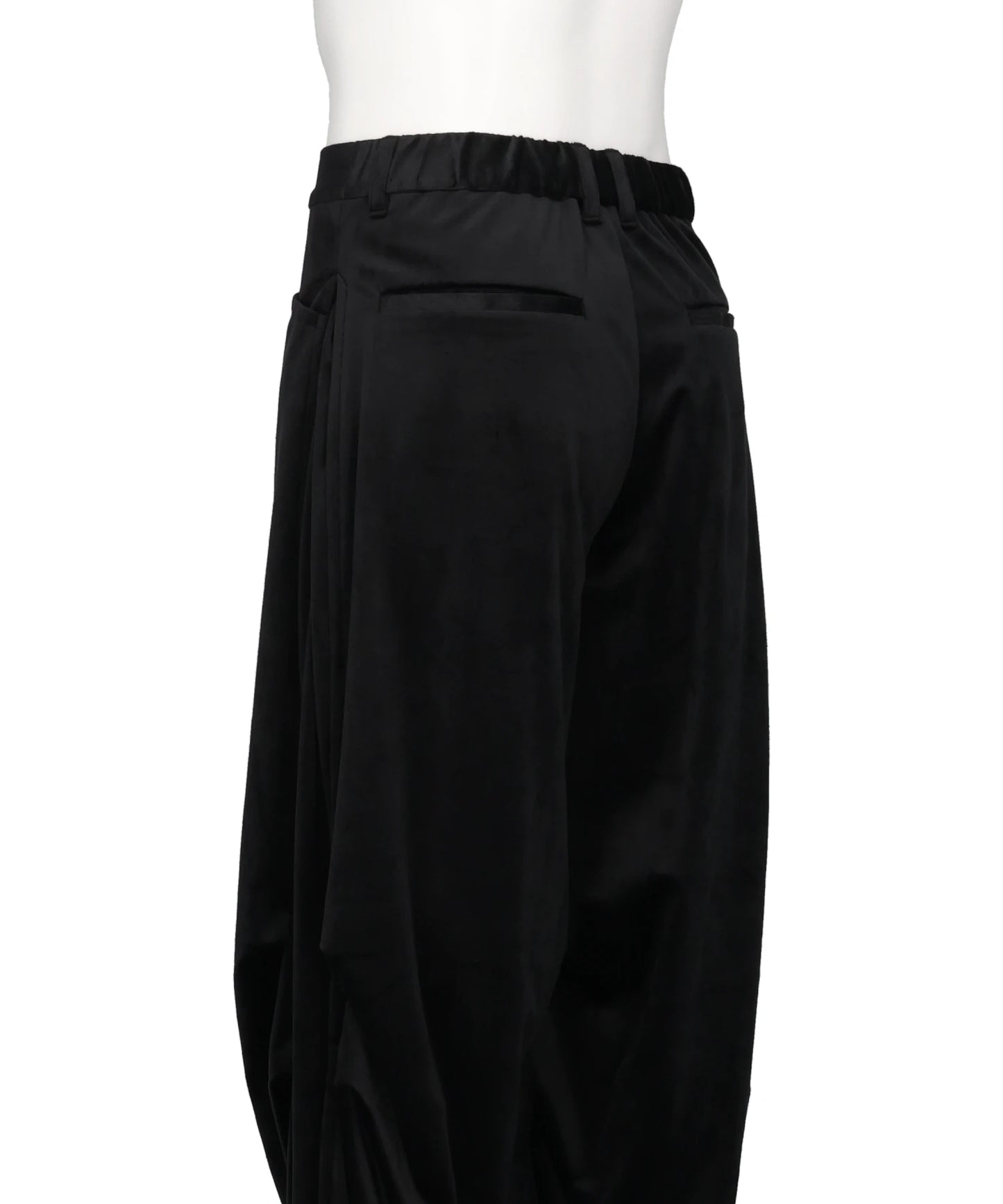DRAPED VELVET TUCK PANTS