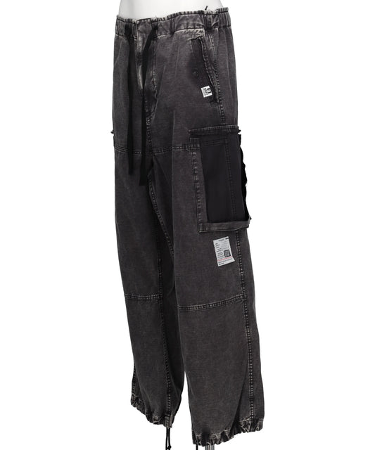 COTTON SATIN CARGO PANTS