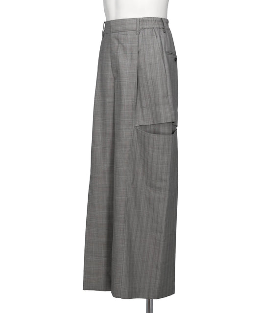 WOOL SILK SUITING TROMPELOEIL BOWPANTS
