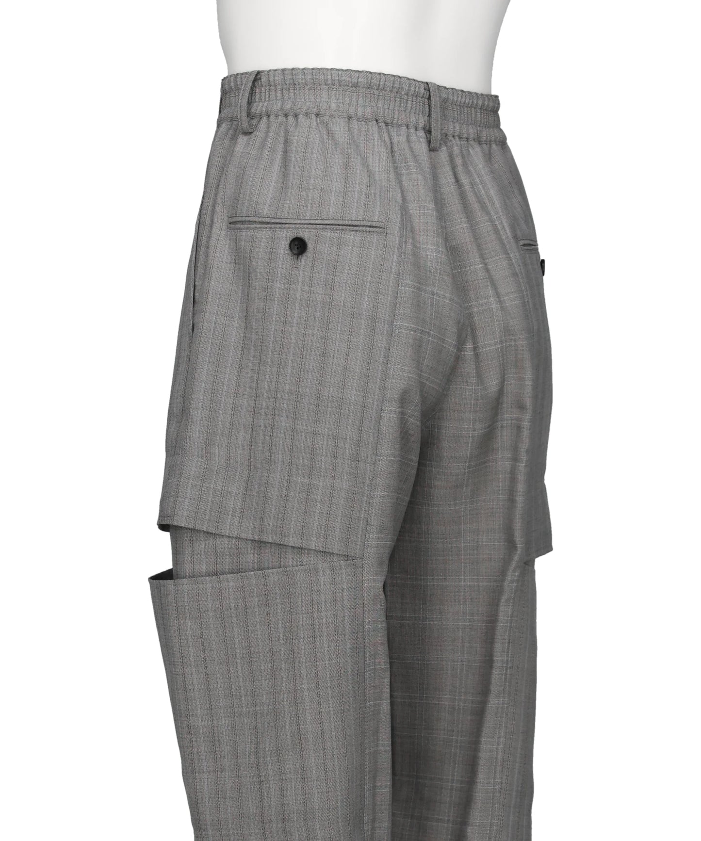 WOOL SILK SUITING TROMPELOEIL BOWPANTS
