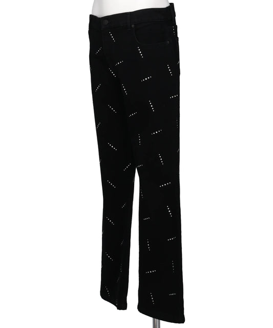 CRYSTAL EMBELLISHED FIVE POCKETFLARE TROUSERS