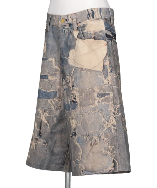 TROMPE-L'OEIL PRINT BERMUDA SHORTS