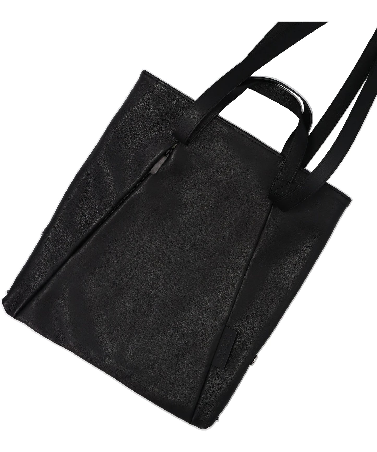 LEATHER SMALL TOTE LOOP HANDLE- BLACK