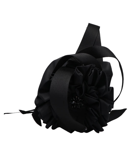 DOUBLE RIBBON ROSETTE BAG W/EMB