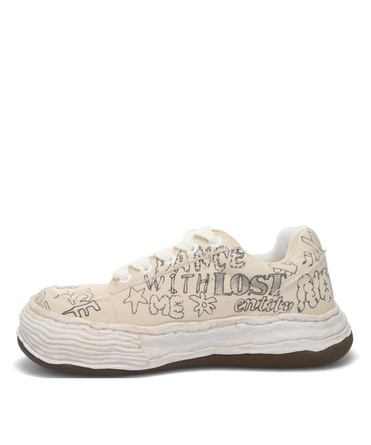 OLIVER/ORIGINAL SOLE GRAFFITI PRINTEDCANVAS LOW-TOP SNEAKER