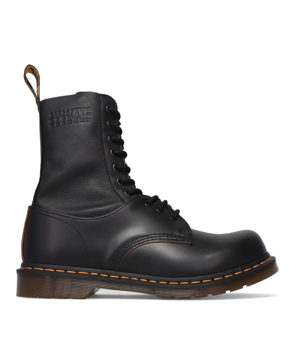 MM6×Dr. Martens 10ホールブーツ UK8 MM6 x Dr. Martens 10 EYE - TWISTED AND REIMAGINED Black