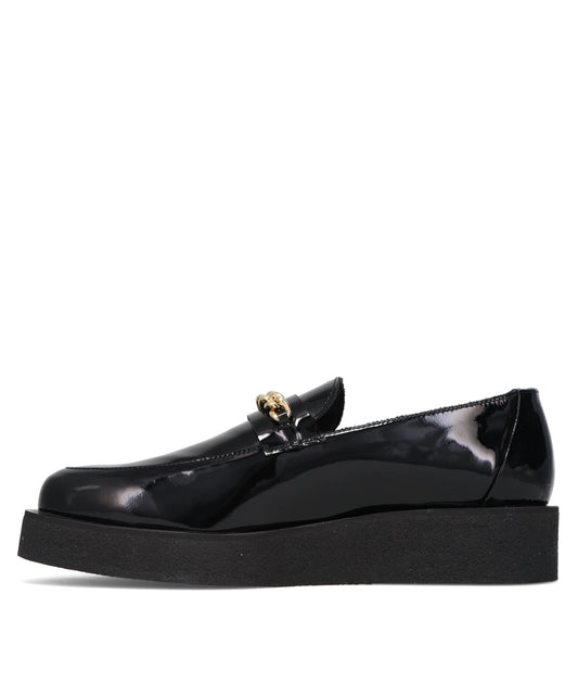 CHAIN CREEPER LOAFERS- BLACK PATENT LEATHER