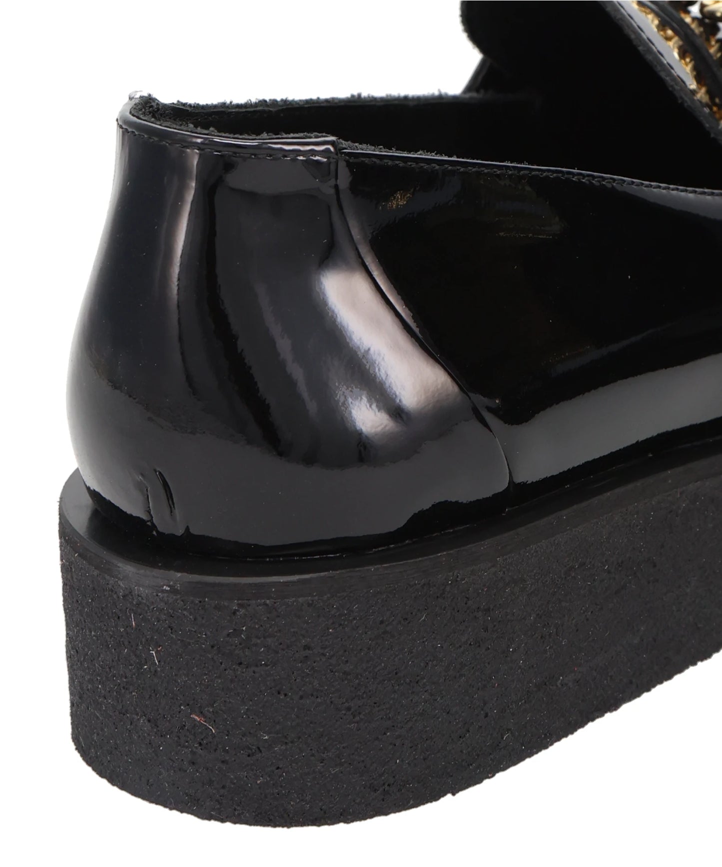 CHAIN CREEPER LOAFERS- BLACK PATENT LEATHER