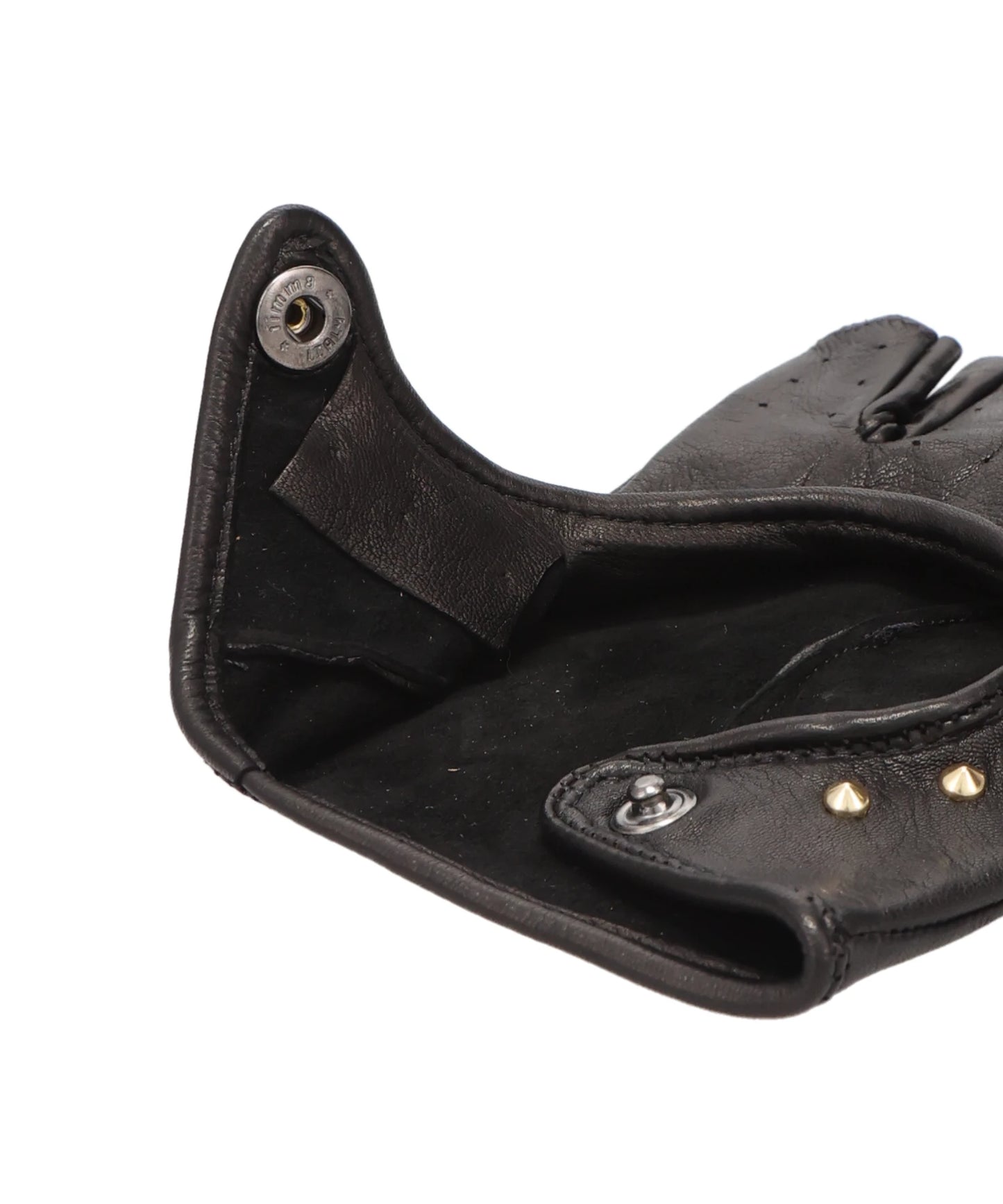 STUDDED OPEN FINGER DRIVING GLOVES