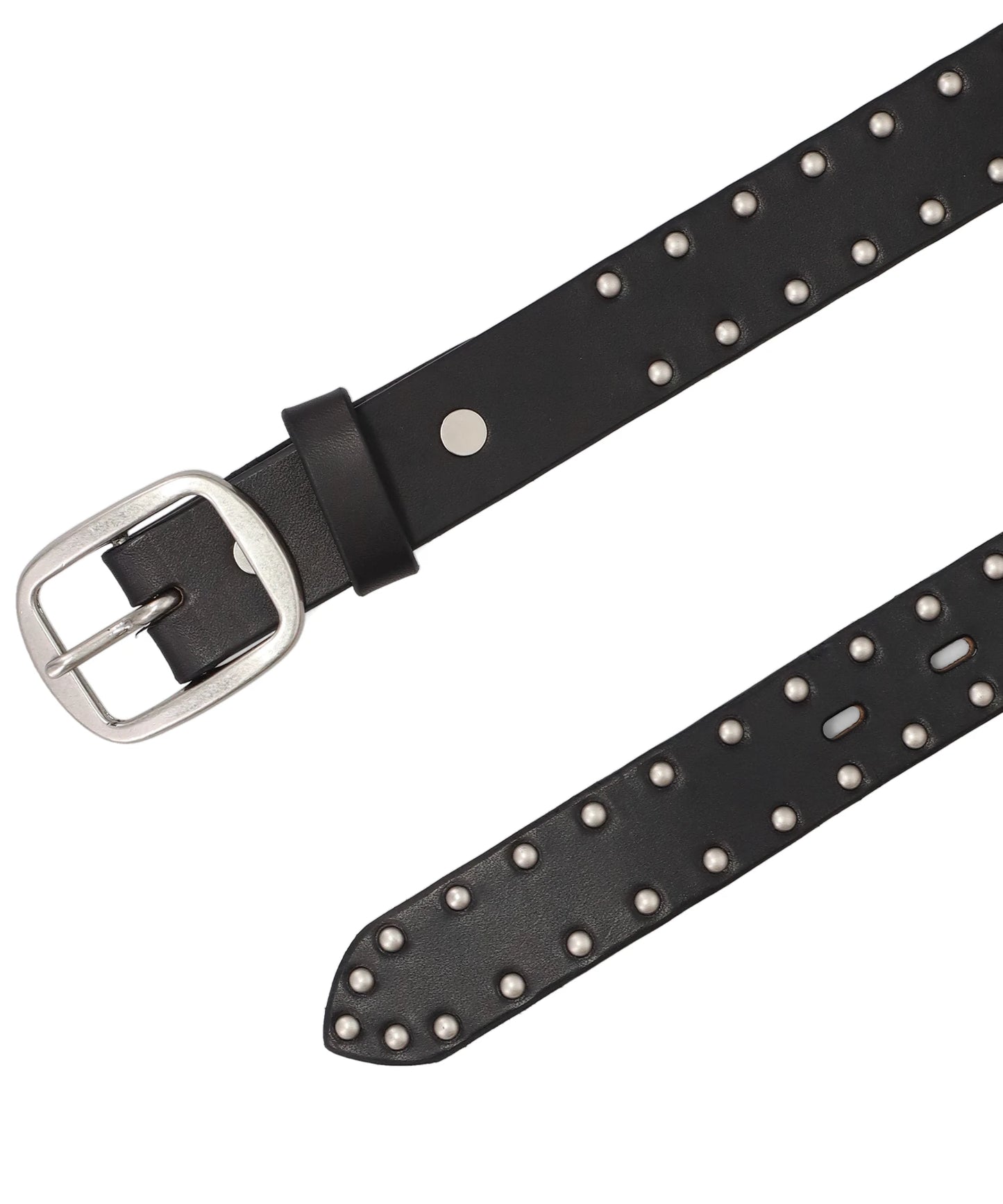 PIN BUCKLE LEATHER STUDDED BELT