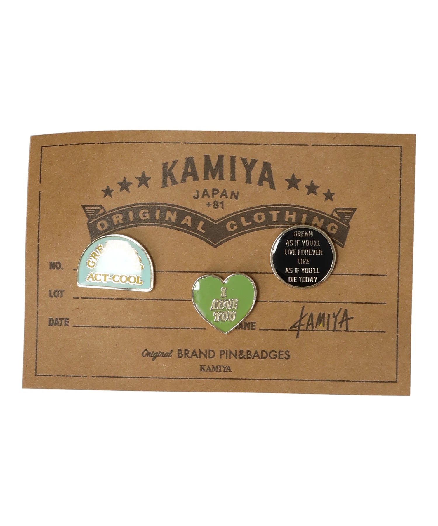 KAMIYA(カミヤ) 2026AW ORIGINAL PIN SET 3PIECES (1) G17AC213
