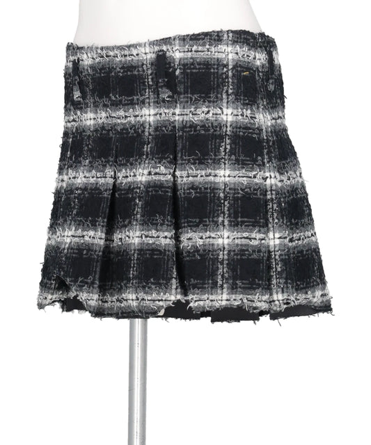 SHAGGY PLAID SKIRT