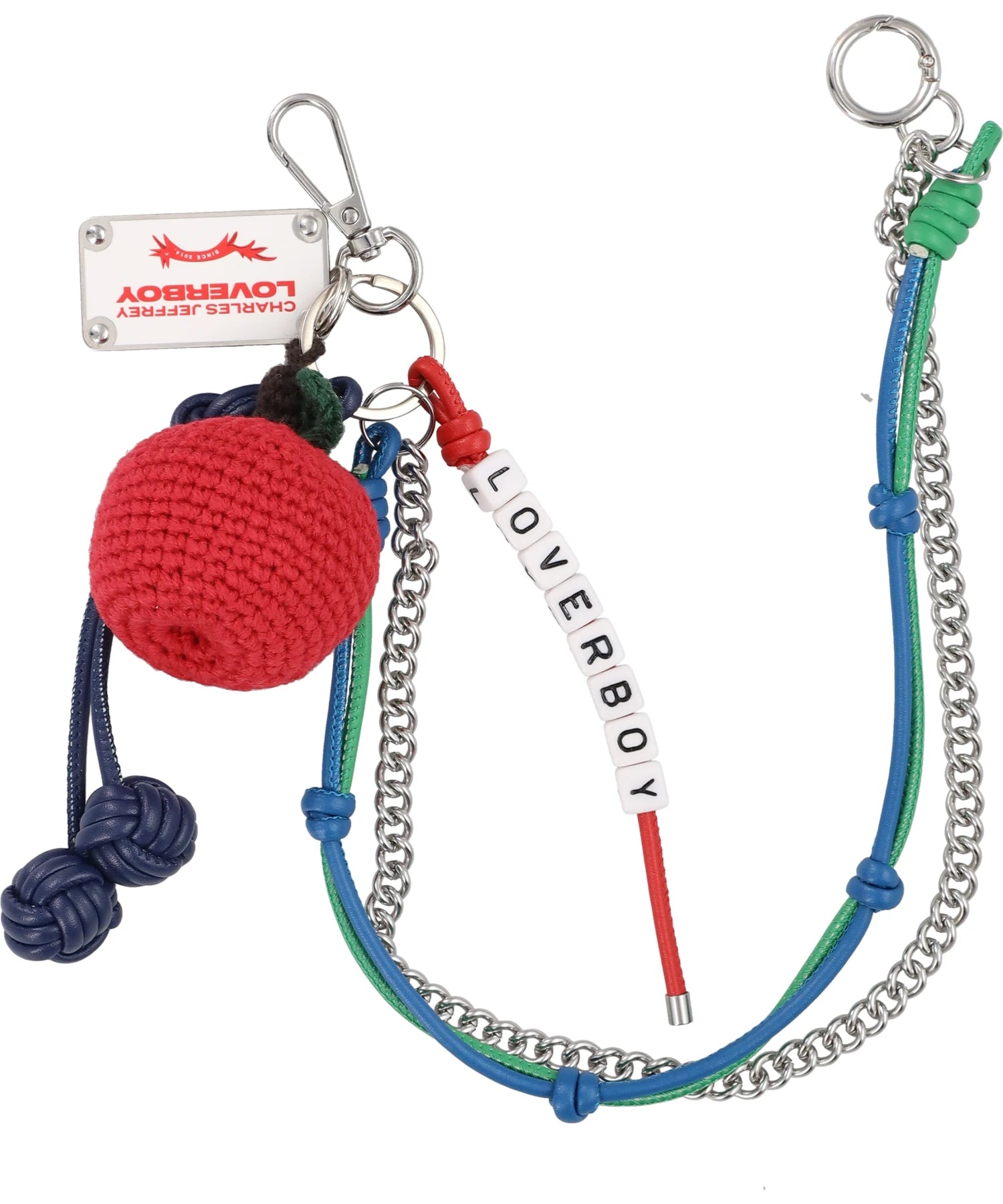 Charles Jeffrey LOVERBOY CHARACTER CROCHET BAG CHARM- APPLE GRN