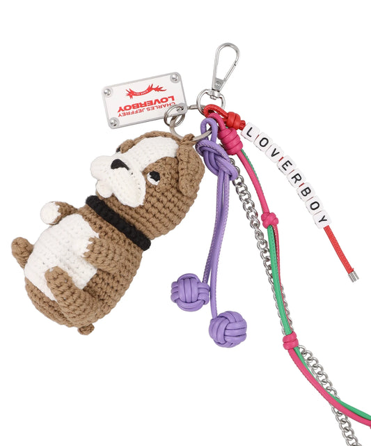 CHARACTER CROCHET BAG CHARM- BULLDOG BEI