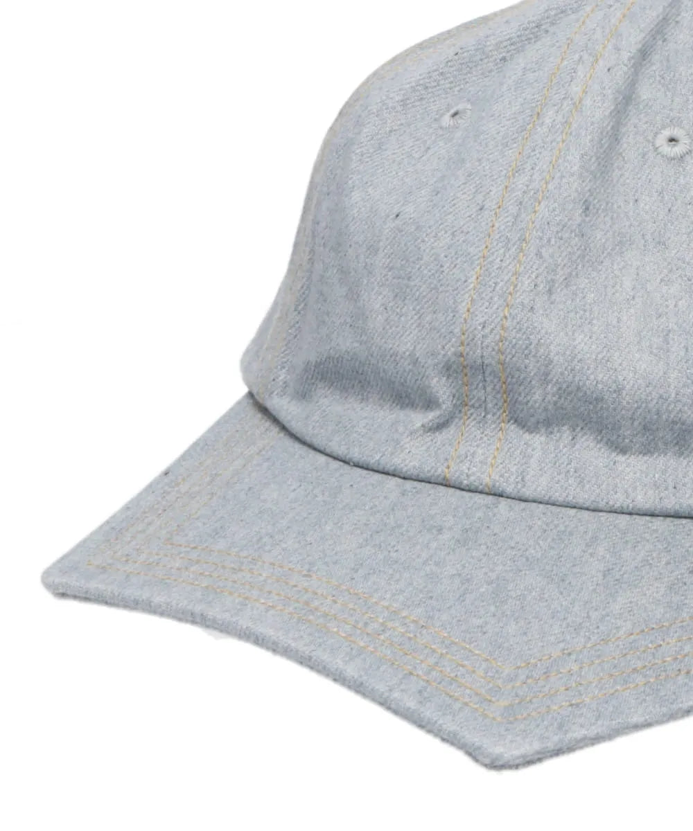 RECYCLED DENIM PENTAGON VISOR 6PANEL CAP