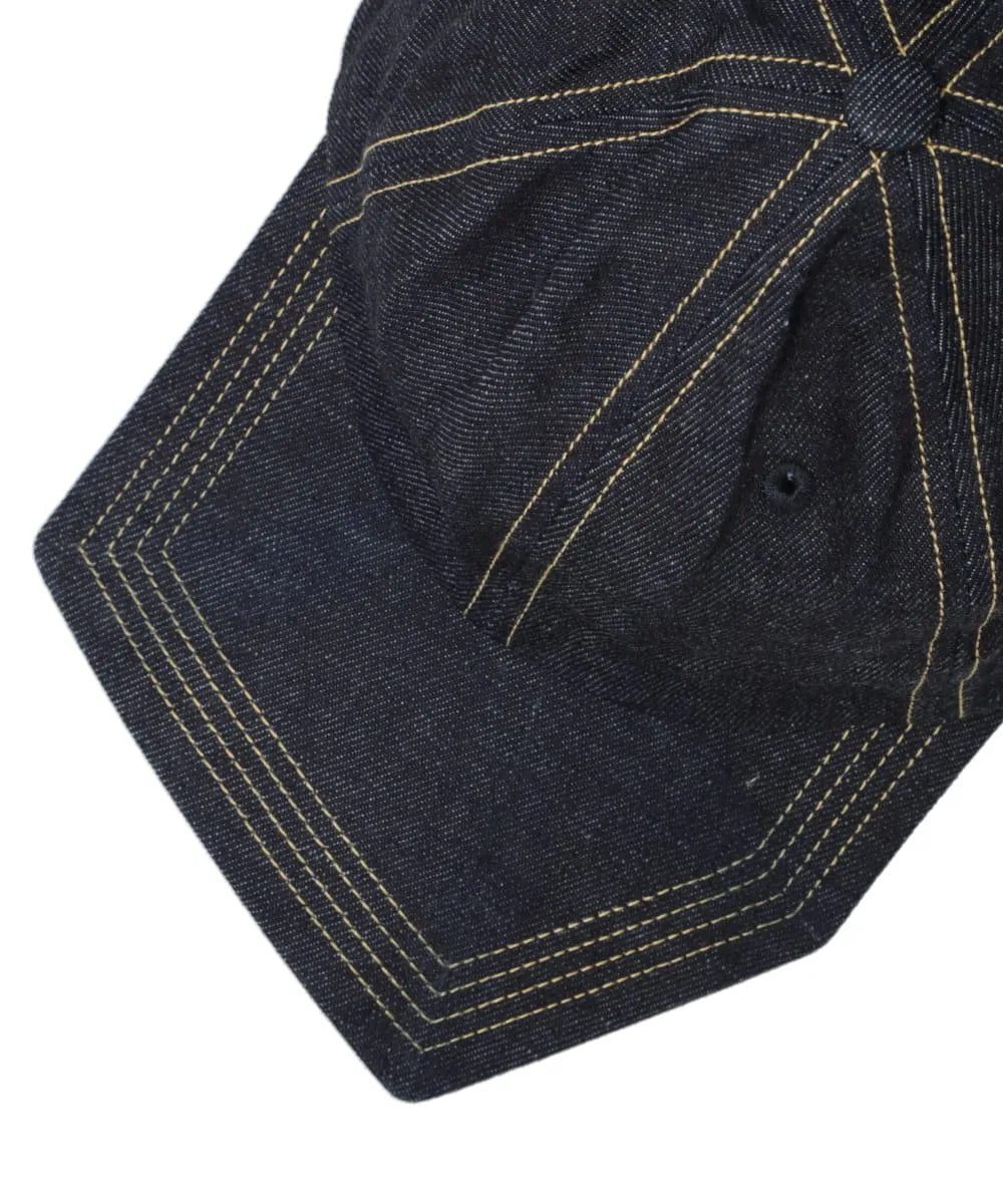 RECYCLED DENIM PENTAGON VISOR 6PANEL CAP